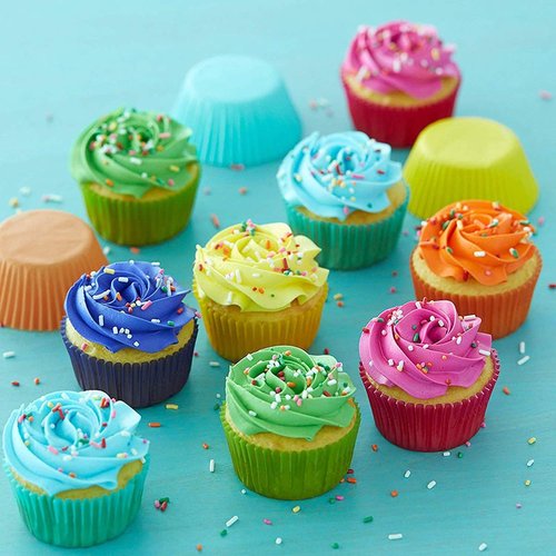 Gifbera Cupcake Liners - Bright Rainbow Solid Color Baking Cups | 400-Count for Perfect Treats