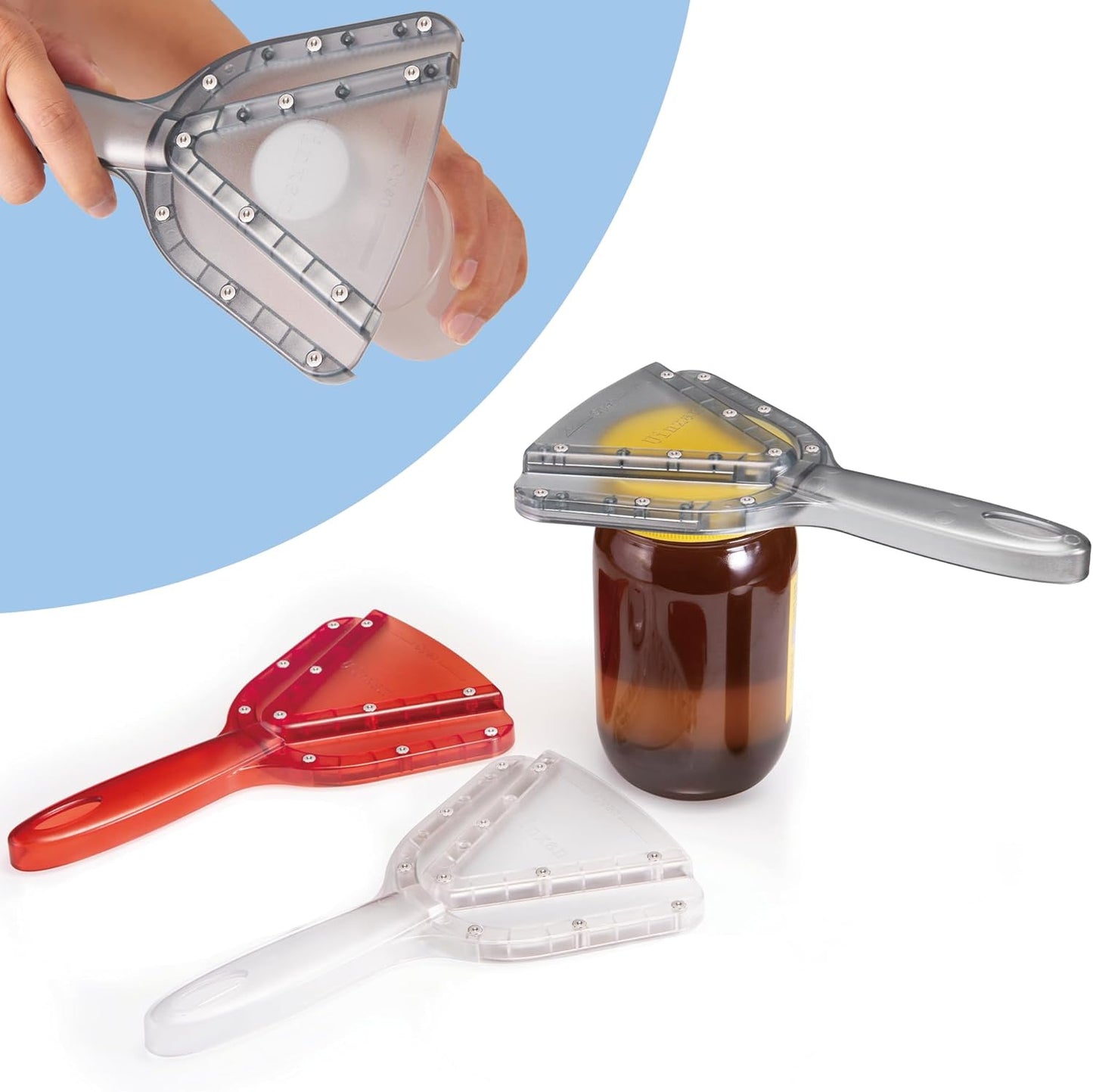 Skiennix Jar Opener - Easy Twist Off Bottle Caps for Seniors & Arthritis Relief | Handheld Kitchen Gadget (Blue)