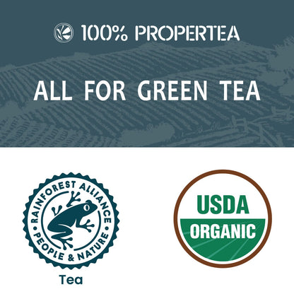 Propertea Organic Green Tea Bags - 100 Count Eco-Friendly, Caffeinated & Rich in Antioxidants | Hot or Iced