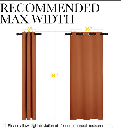 NICETOWN Blackout Curtains - Thermal Insulated Grommet Drapes for Halloween | 42 x 84 Inches, Burnt Orange