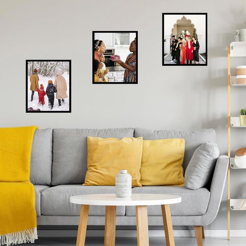 JCJMY 16x18 Picture Frame - Black Wall Gallery Frame for Horizontal & Vertical Photos