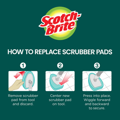 Scotch-Brite Extendable Tub & Tile Scrubber Kit, Includes 1 Handle and 3 Non-Scratch Scrubber Pads