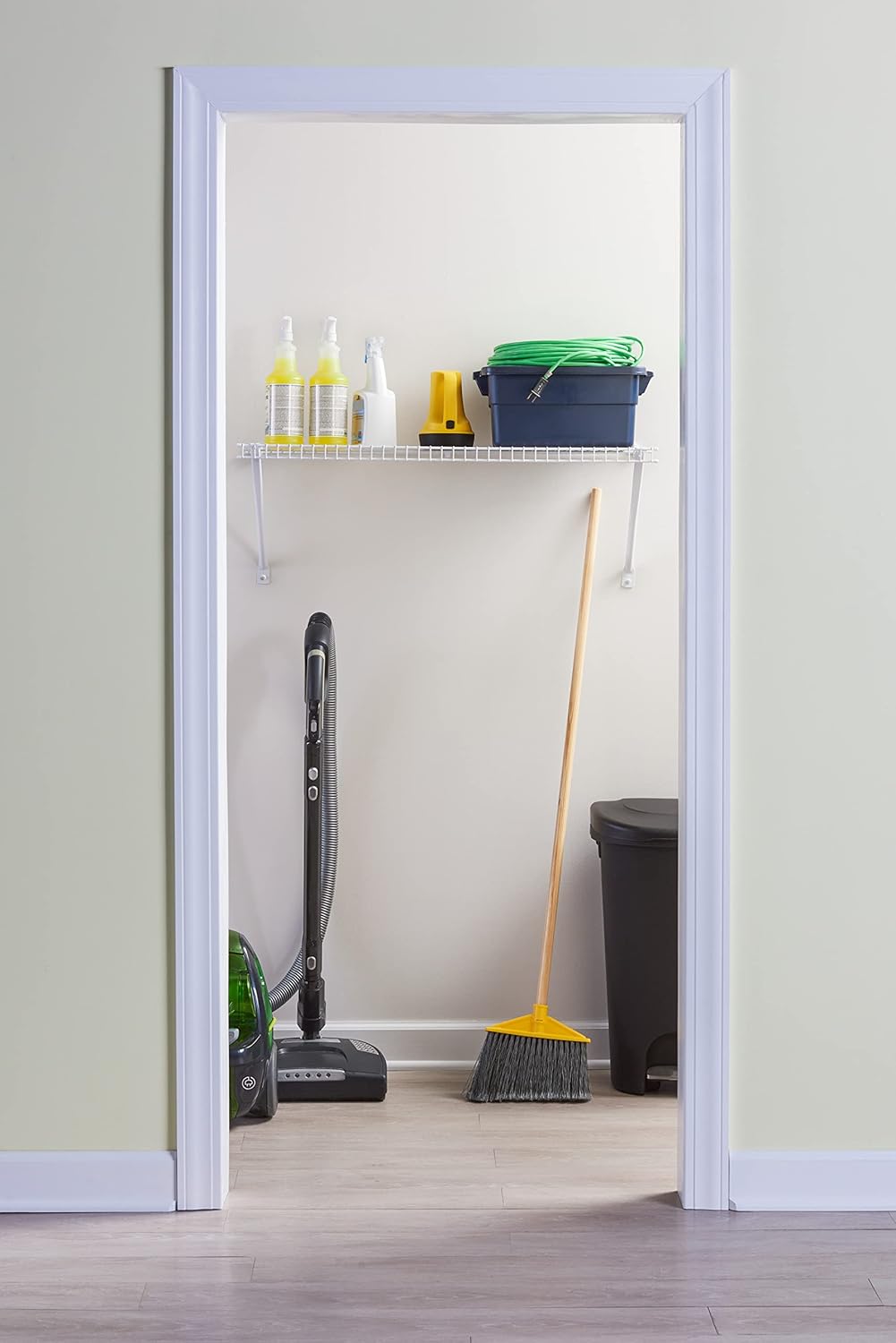 Rubbermaid Direct Wall Shelf - 3 Ft. Wide Wire Shelving Organizer with Mounting Hardware | White