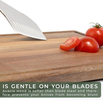 WALDWERK Cutting Board Set - Solid Acacia Wood Kitchen Boards | 15.75 x 12 in, 0.8 in Thick