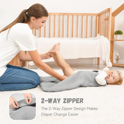 Yoofoss Baby Sleep Sack - 100% Organic Cotton Wearable Blanket for 0-6 Months | TOG 2.5, Warm Quilted Design