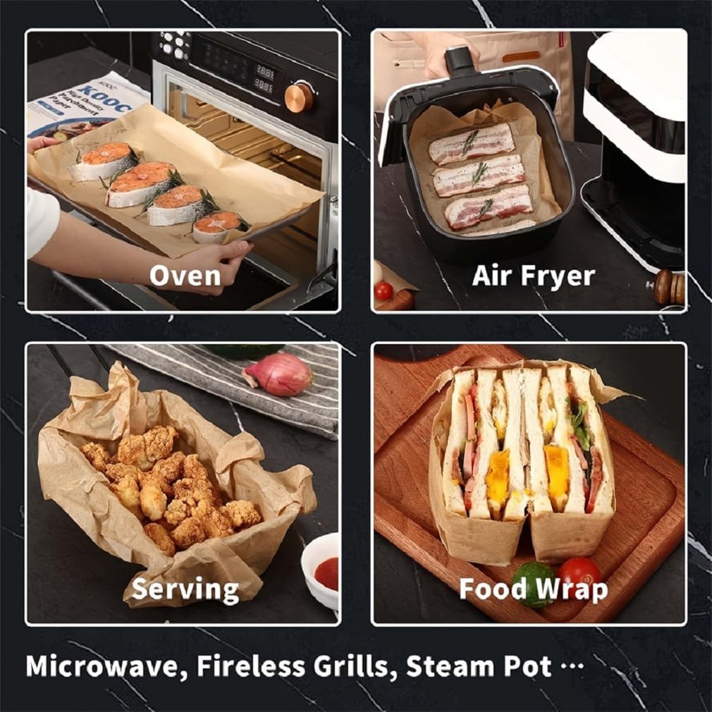 Precut Parchment Paper - 200 Non-Stick Sheets for Baking, Grilling & Air Frying | 12x16 Inches