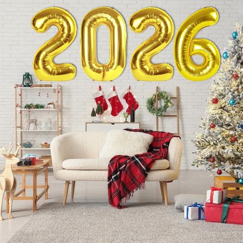 2026 Gold Number Balloons - 40 Inch New Year's Eve Party Decorations | Graduation & Birthday Celebrations