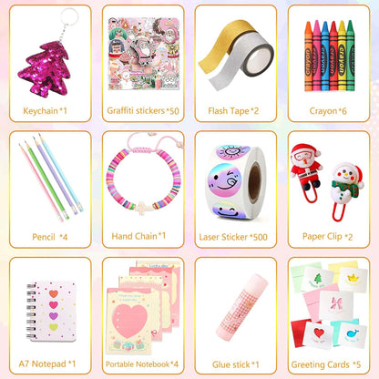 Advent Calendar 2025 - 24-Day DIY Journal Kit for Tween & Teen Girls | Scrapbook & Stationery Set