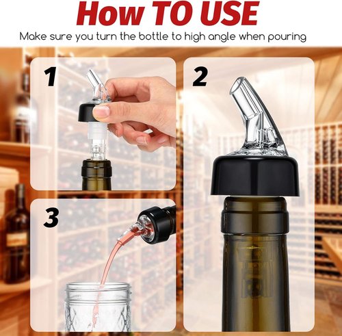 BBTO Automatic Measured Bottle Pourer Spout Liquor Pourers Bottle Jigger Quick Shot Spirit Measure, 1 oz/ 30 ml(Clear, Black,20 Pieces)