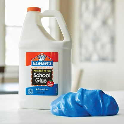 Elmer's White Liquid School Glue - Safe & Washable 1 Gallon | Ideal for Arts & Crafts, Slime, Classroom Use