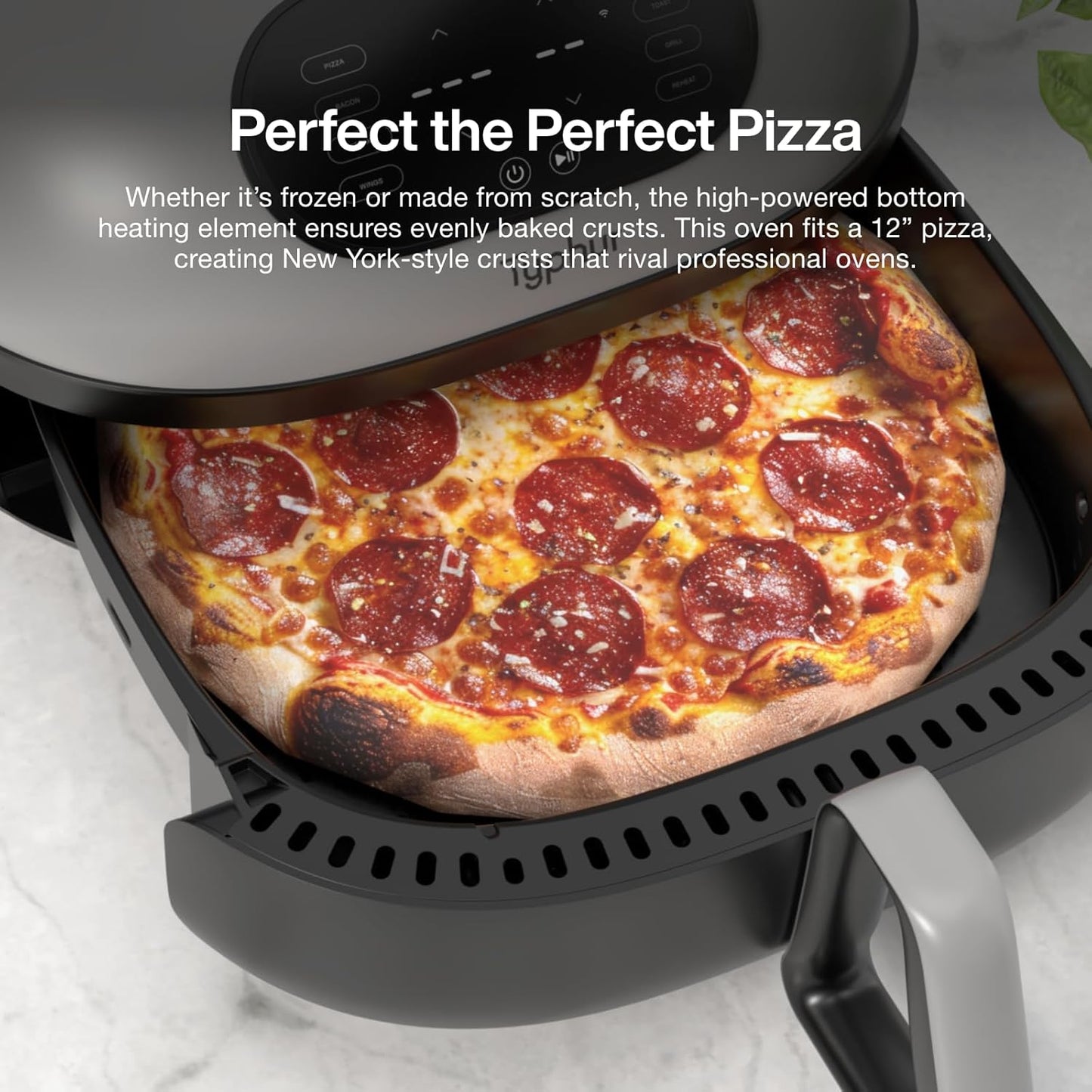 Typhur Dome 2 AI Smart Air Fryer - Large Flat Design with Self-Cleaning Ceramic Basket | Fits 12" Pizza