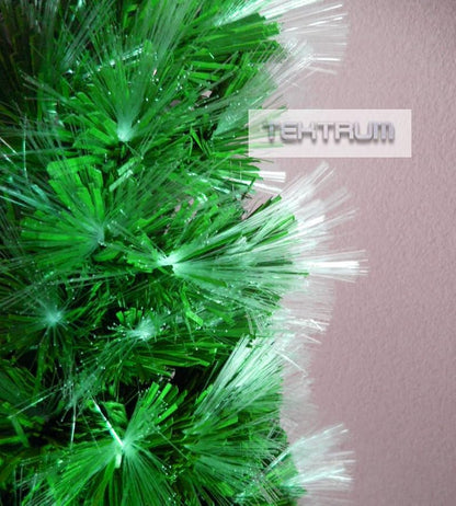 Tektrum 36in Color Changing Fiber Optic Christmas Tree with LED Star Top - Pre-Lit Circular Lights, Metal Stand (Variation: 3ft)