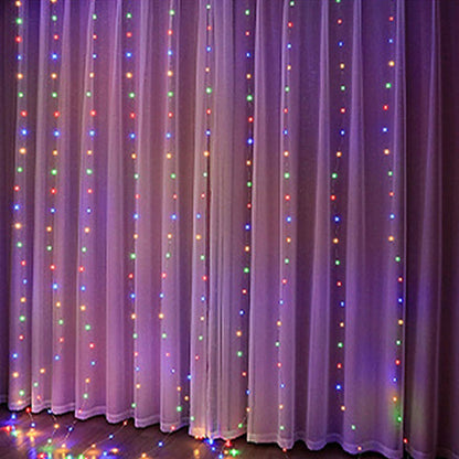 Skiennix 300 LED Curtain String Lights - 8 Light Modes | 9.8x9.8Ft Remote USB Plug Fairy Lights for Indoor & Outdoor Decor