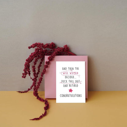 SuperShunhu Funny Retirement Card for Women, Colleague Leaving Work Card, Retiring Card Gift for Coworker, Humor Happy Retirement Card, The Wise Women Retired Congratulation Card