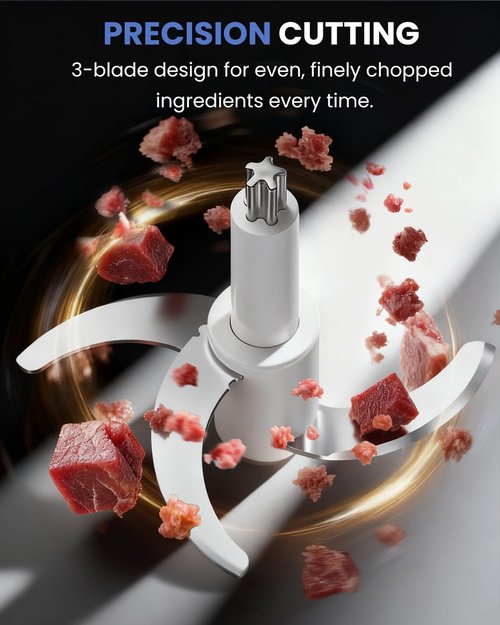 LINKChef 6-Cup Food Processor - 1.5L Electric Meat Grinder & Vegetable Chopper for Home Use