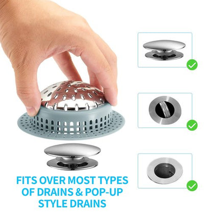 Aluvor Shower Drain Hair Catcher, Shower Drain Cover, Bathtub Drain Hair Catcher for Pop-Up & Regular Drains