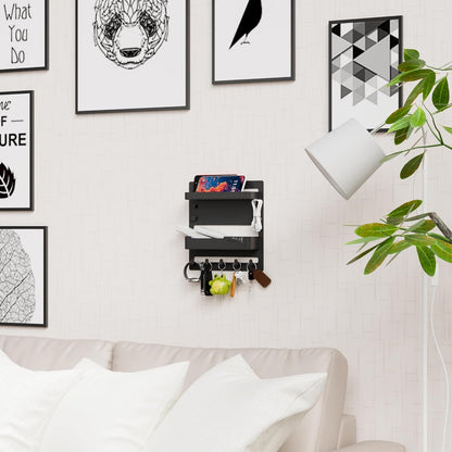 Yieach Bedside Shelf - Wall Mounted Floating Organizer for Remote & Phone | Black Dorm Room Decor