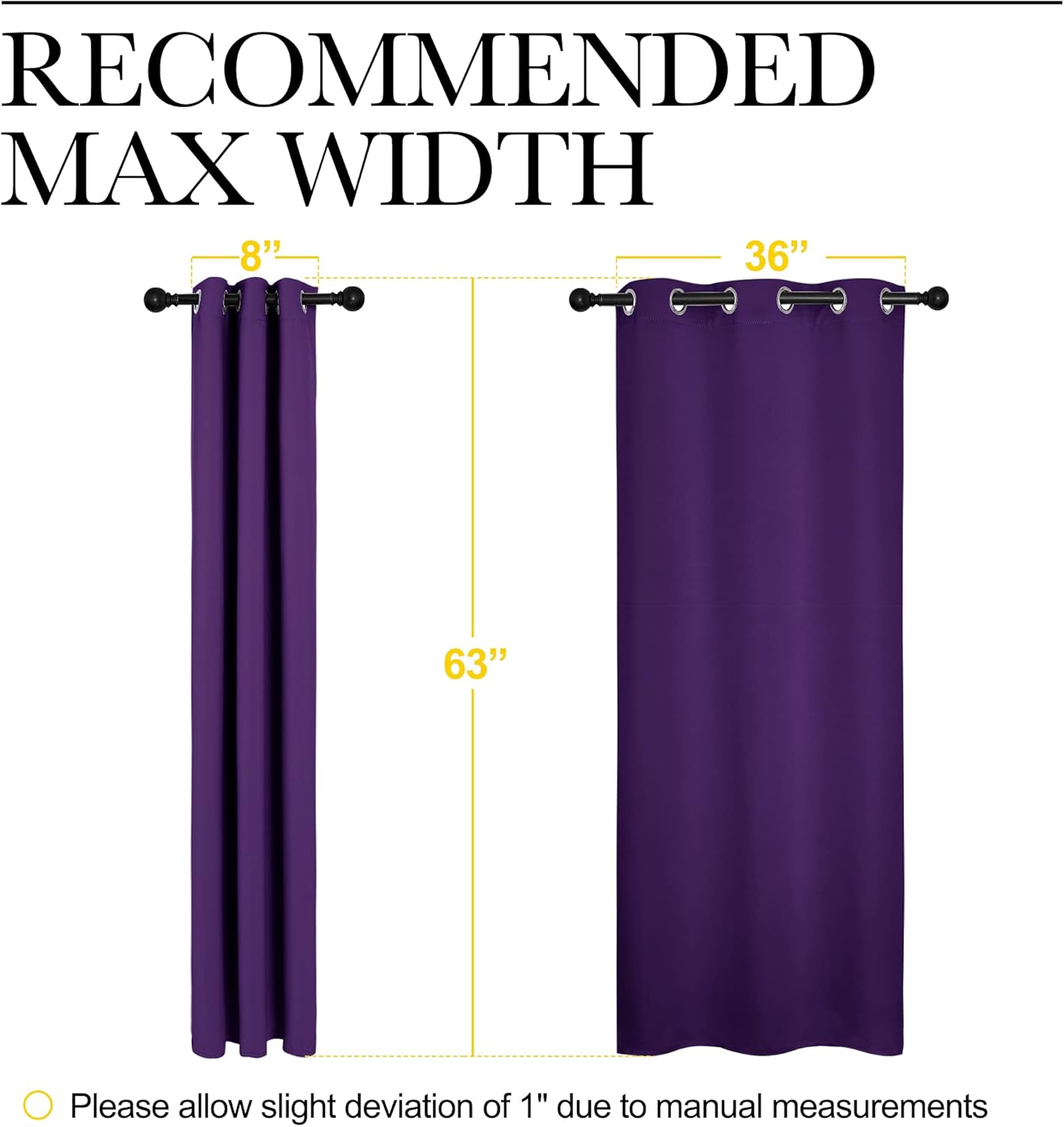 NICETOWN Blackout Curtains - Thermal Insulated Solid Ring Top Drapes for Bedroom | Set of 2, 42 x 63 Inch, Royal Purple