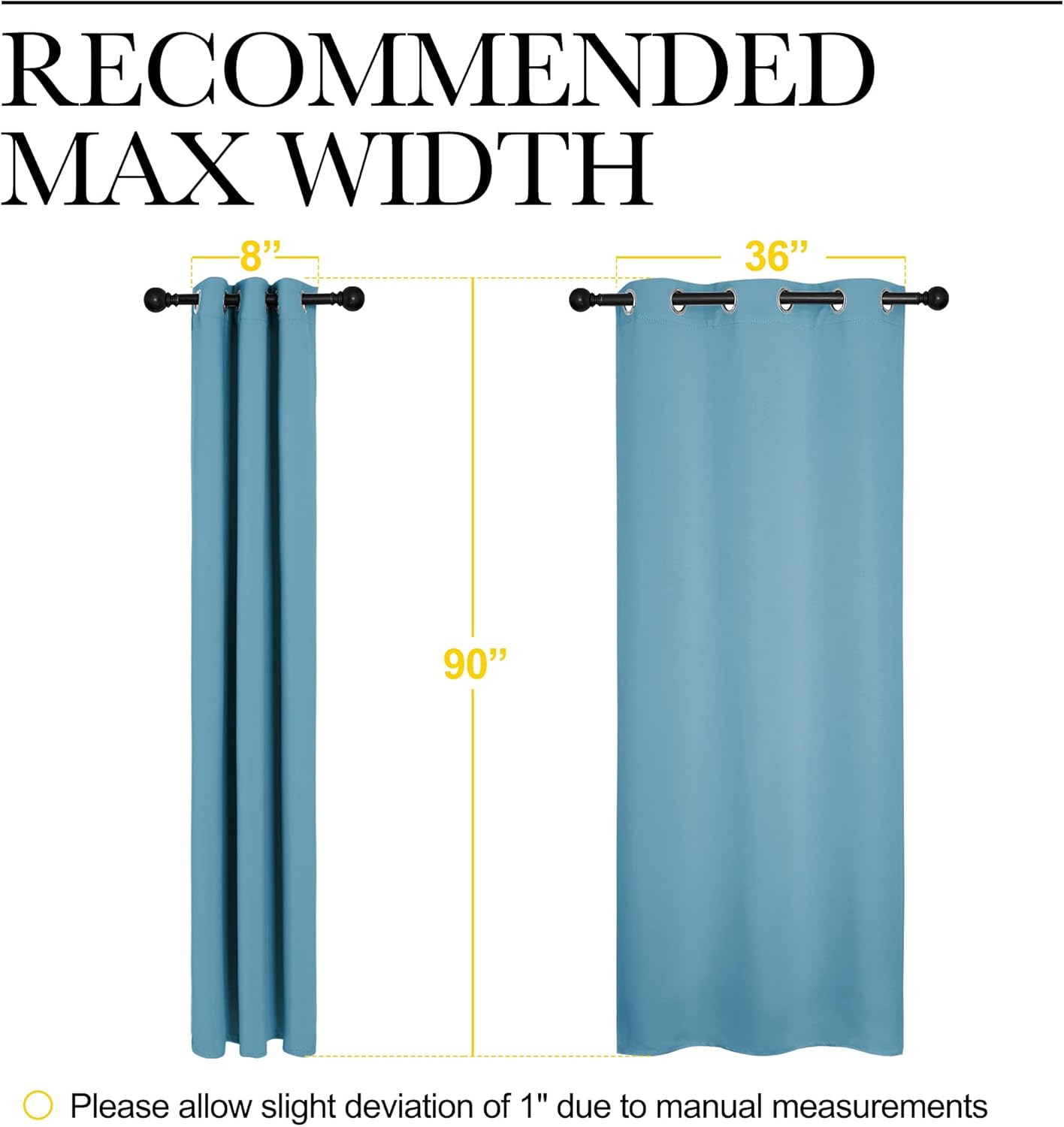 NICETOWN Room Darkening Curtain Panels - Energy-Efficient Drapes for Toddler Boy's Room | Teal Blue, 42" W x 90" L, 2 Panels