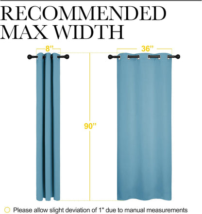 NICETOWN Room Darkening Curtain Panels - Energy-Efficient Drapes for Toddler Boy's Room | Teal Blue, 42" W x 90" L, 2 Panels