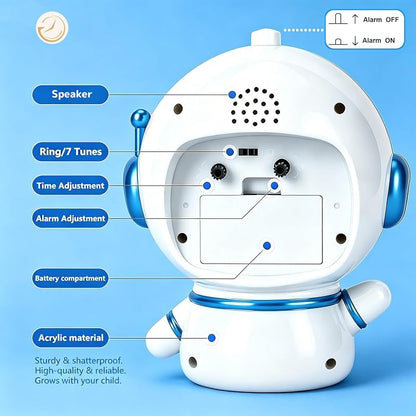 Analog Alarm Clock for Kids with Night Light – Blue, Snooze, 2 Alarm Modes