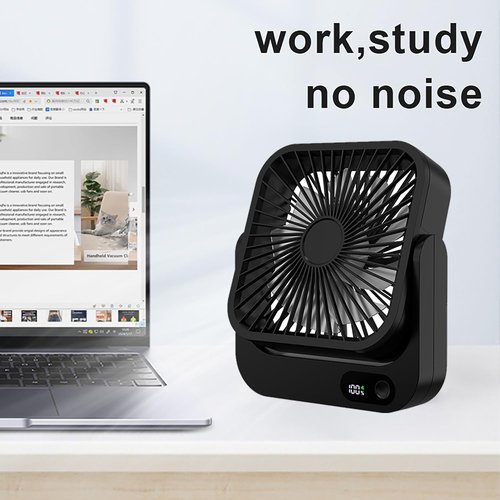 Magnetic Cruise Ship Approved Fan - 5000mAh Battery Operated Portable Fan with 5 Speeds | Sticks to Cabin Ceilings & Walls - Black