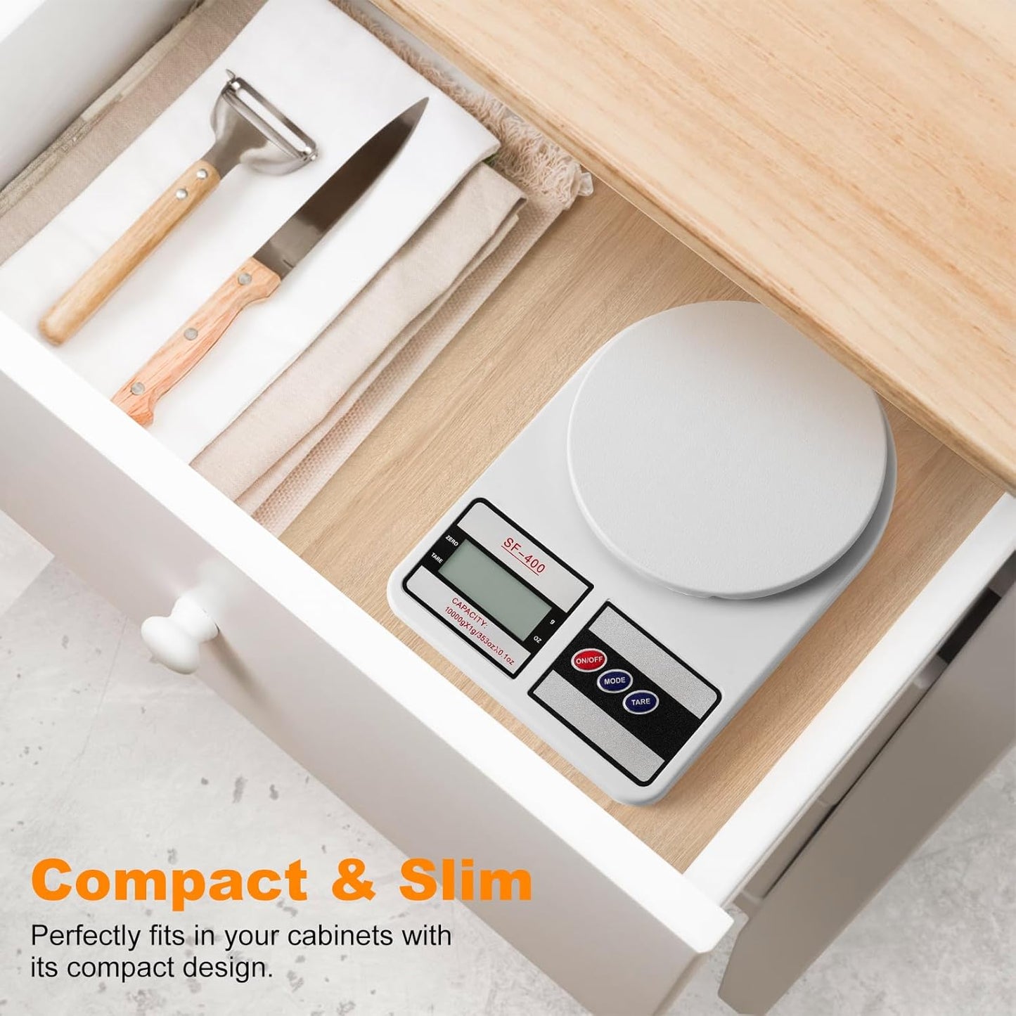 Partyreal Digital Kitchen Scale - Stainless Steel Food Scale with Oz/G Units | Replaceable Battery | Perfect for Meal Prep and Baking
