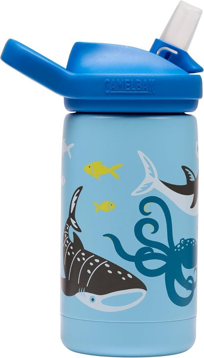 Camelbak Eddy+ Kids Water Bottle - 12oz Insulated Stainless Steel for School | Sharks Design