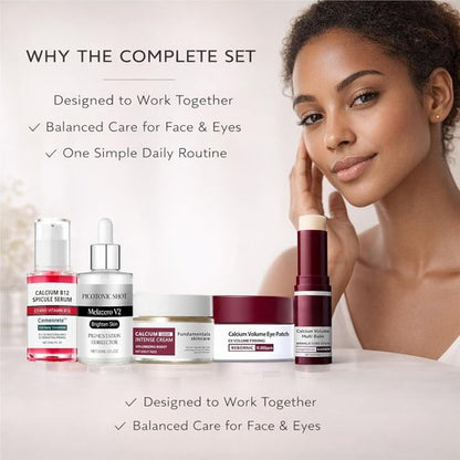 Calcium Daily Care Skin Set - Gentle Firming & Moisturizing Balm Stick for Smooth Skin | Travel-Friendly Routine