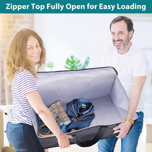 Fabspace Heavy Duty Moving Bags - Strong Zippers & Handles | Collapsible Storage Totes, 93L, 8-Pack