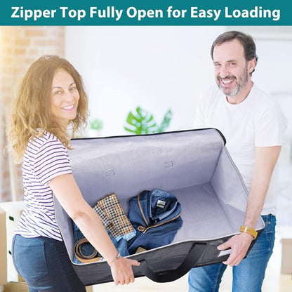Fabspace Heavy Duty Moving Bags - Strong Zippers & Handles | Collapsible Storage Totes, 93L, 8-Pack