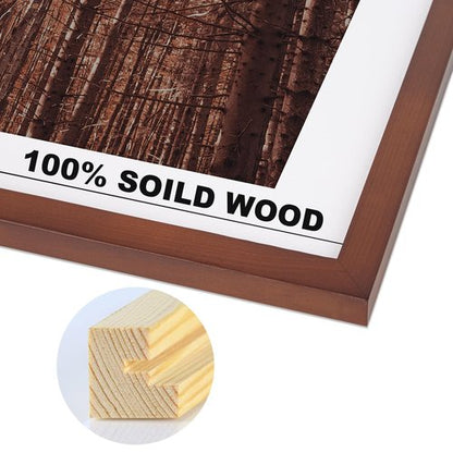 HOMESEVEN 20x28 Poster Frame, Solid Wood 20x28 Frame with Mat for 16x24 Photo, Large Picture Frame 20x28-Horizontal and Vertical Wall Hanging for Home, Exhibition, Caffe(Brown)