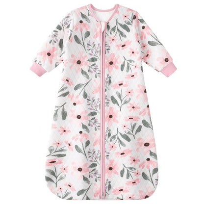 Yoofoss Baby Sleep Sack 6-12 Months 1.0 Tog Long Sleeve Sleep Sack Organic Cotton Wearable Blanket for Infants 2-Way Zipper Quilted Sleeping Sacks(Medium)