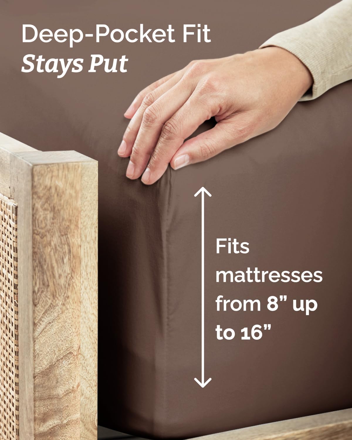Skiennix Twin Size Sheet Set - Comfy Cooling Bed Sheets - Ultra-Soft, Deep Pockets, Wrinkle-Free - Brown