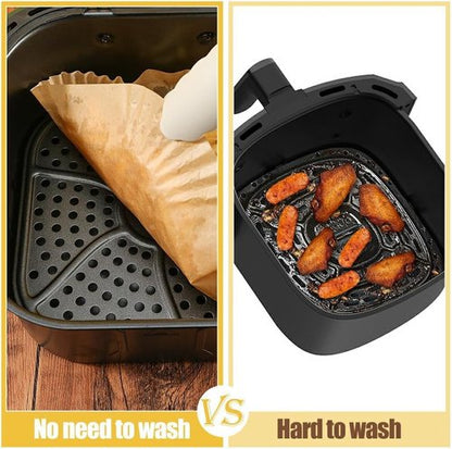 Air Fryer Liners - 130 Pcs Non-Stick & Oil-Proof Parchment Paper | 9.5 Inch Square for 5-8 Qt