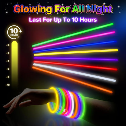 SpringFlower Glow Sticks - 100 PCS Bulk Glow in the Dark Party Supplies | Ideal for Kids & Adults