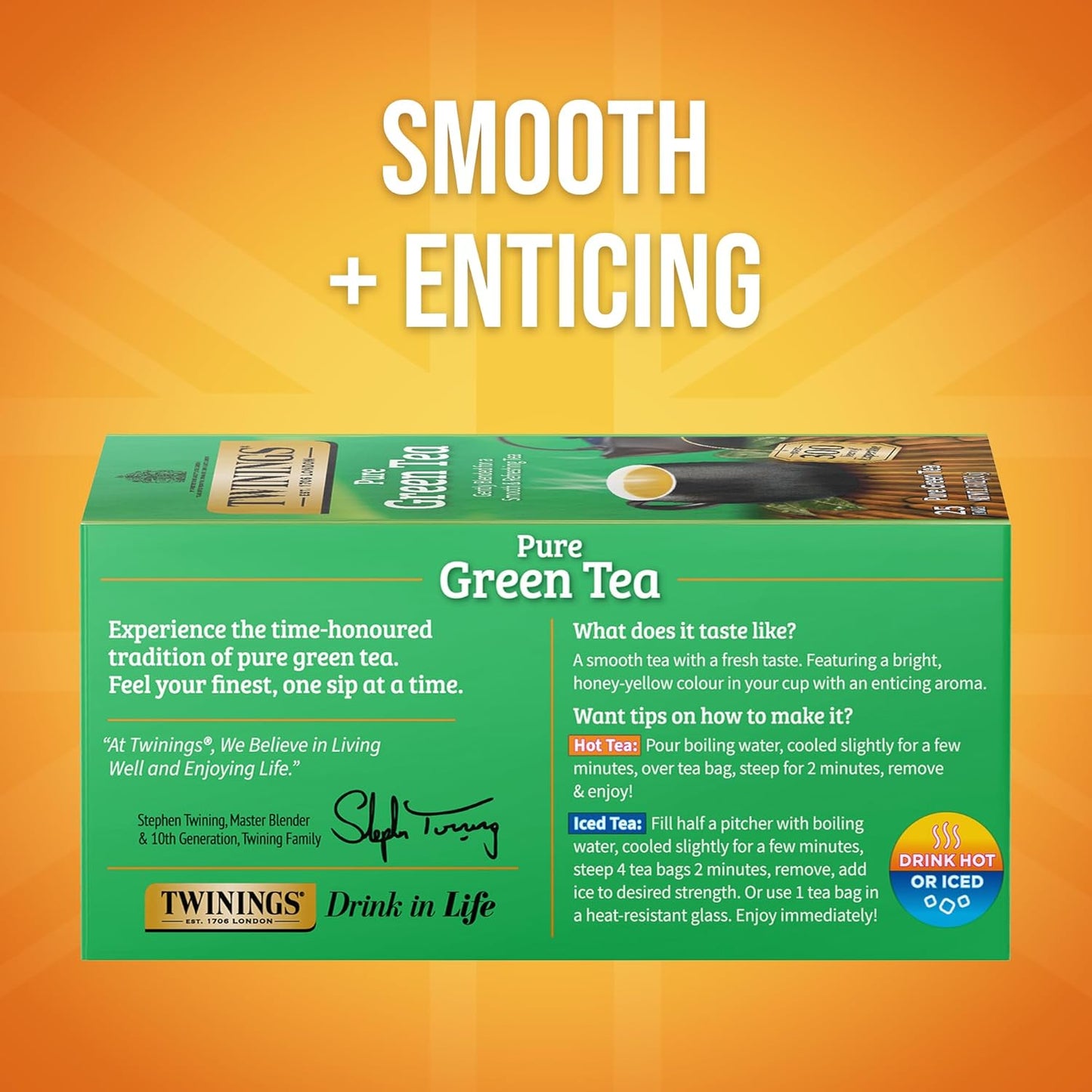 Twinings Pure Green Tea - Individually Wrapped Bags, Smooth Flavor & Enticing Aroma | 150 Teabags (Pack of 6)