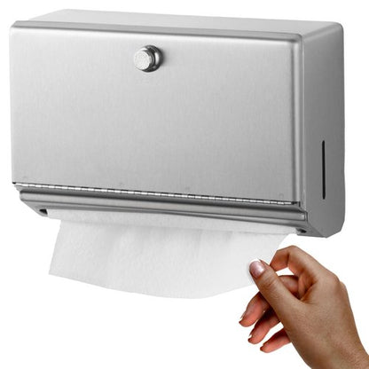 Bobrick Wall-Mounted Paper Towel Dispenser – Stainless Steel, Holds 200 C-Fold or 275 Multifold Towels, Easy Manual Access, ADA Compliant, Ideal for Commercial Bathrooms & High-Traffic Areas (Model B-2621)