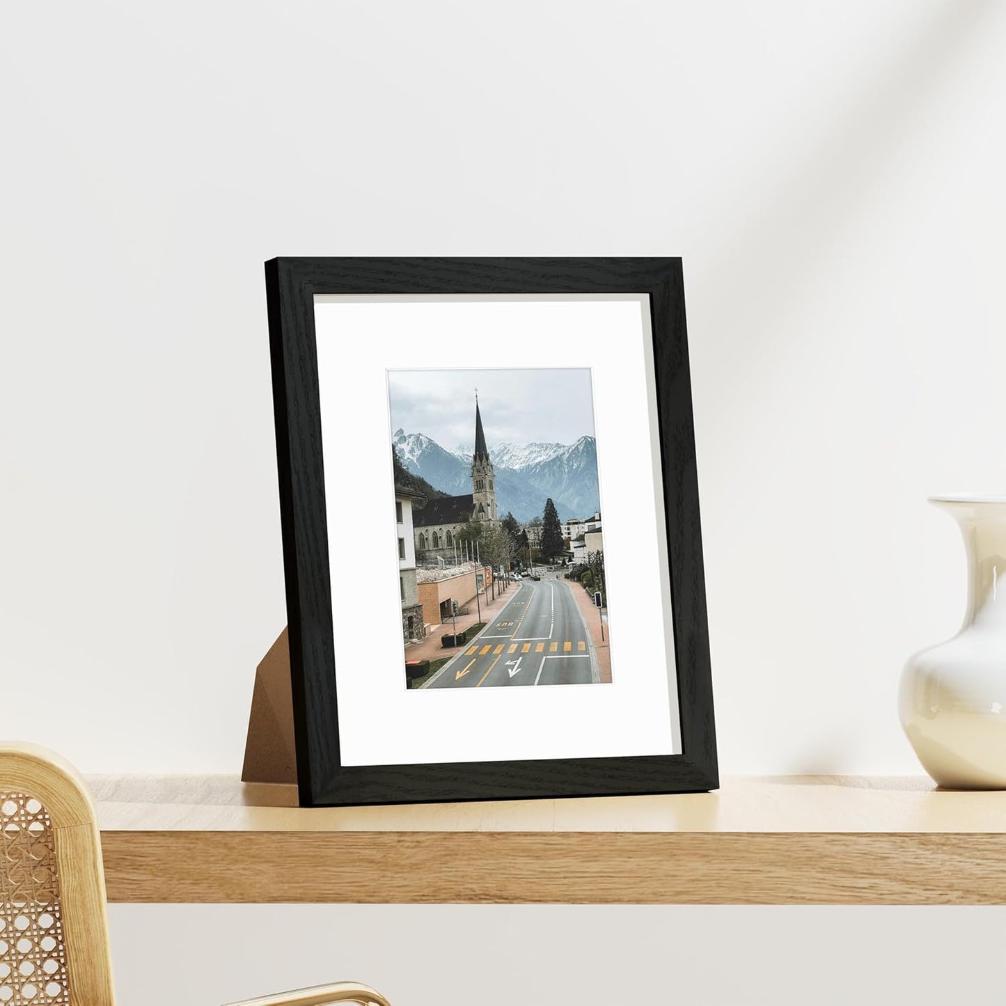 Vittanly 8x10 Picture Frames Set of 9 - Shatter Resistant Plexiglass for 5x7 or 8x10 Photos | Black