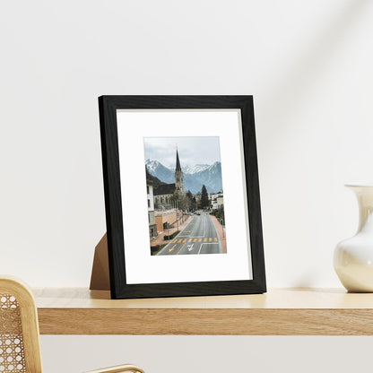 Vittanly 8x10 Picture Frames Set of 9 - Shatter Resistant Plexiglass for 5x7 or 8x10 Photos | Black