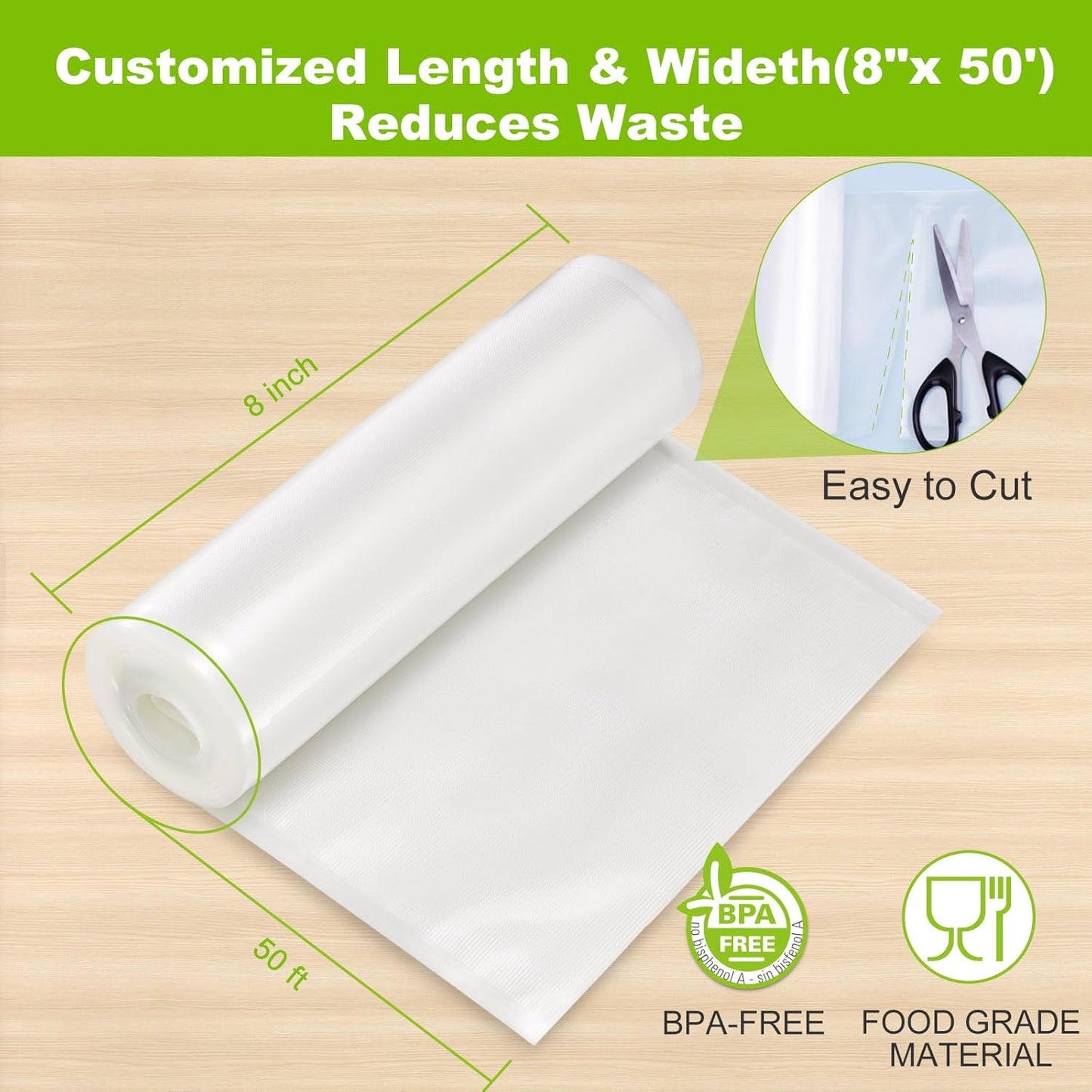 Skiennix 6-Pack Gift Wrap Rolls - 11" x 20' & 8" x 20' + 2-Pack 8" x 50' Rolls