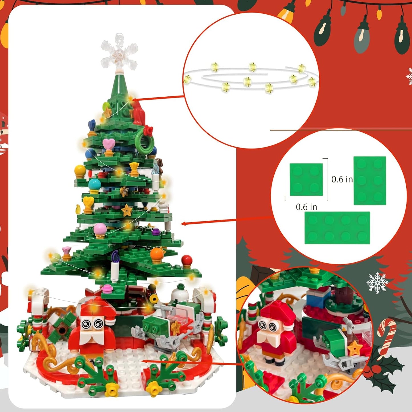 Skiennix Christmas Tree Advent Calendar | 24 Days of Surprises with LED Light
