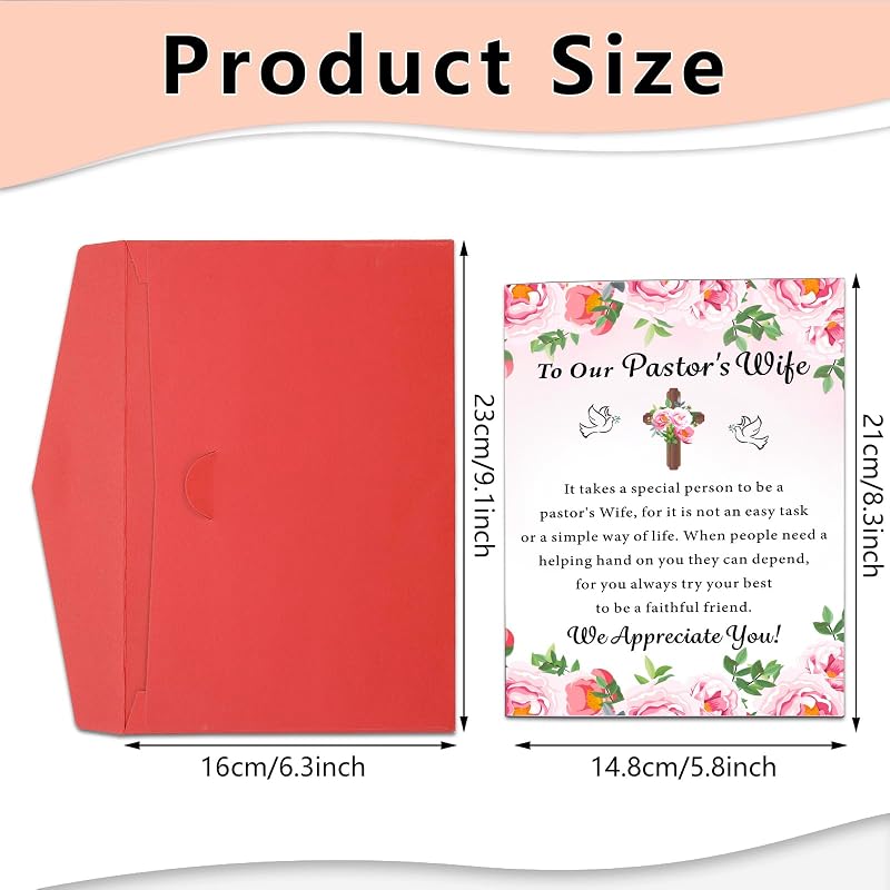 Pastor’s Wife Appreciation Card – Thank You Gift for Women, Religious Greeting Card
