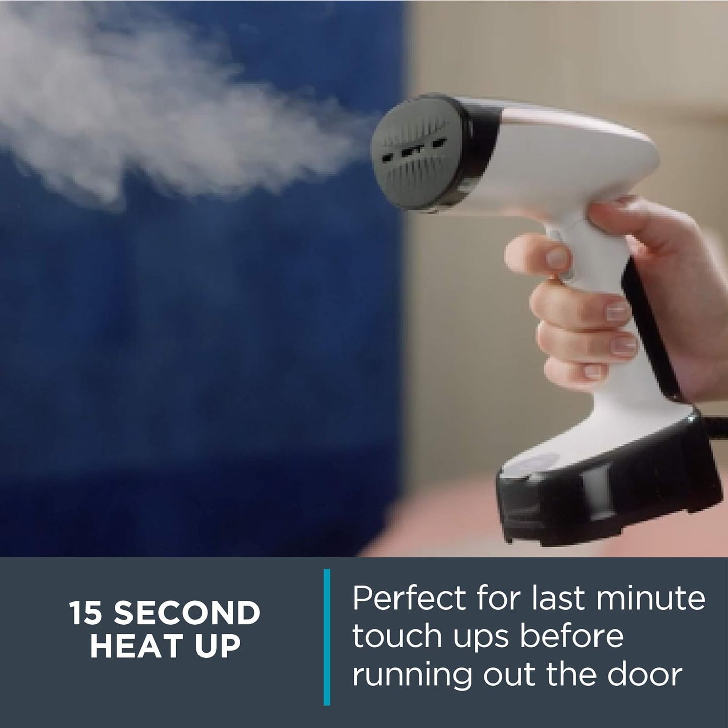 Rowenta Handheld Clothes Steamer - 15-Second Heat-Up, 4 Ounce Capacity, Portable & Travel-Friendly, White | DR3030