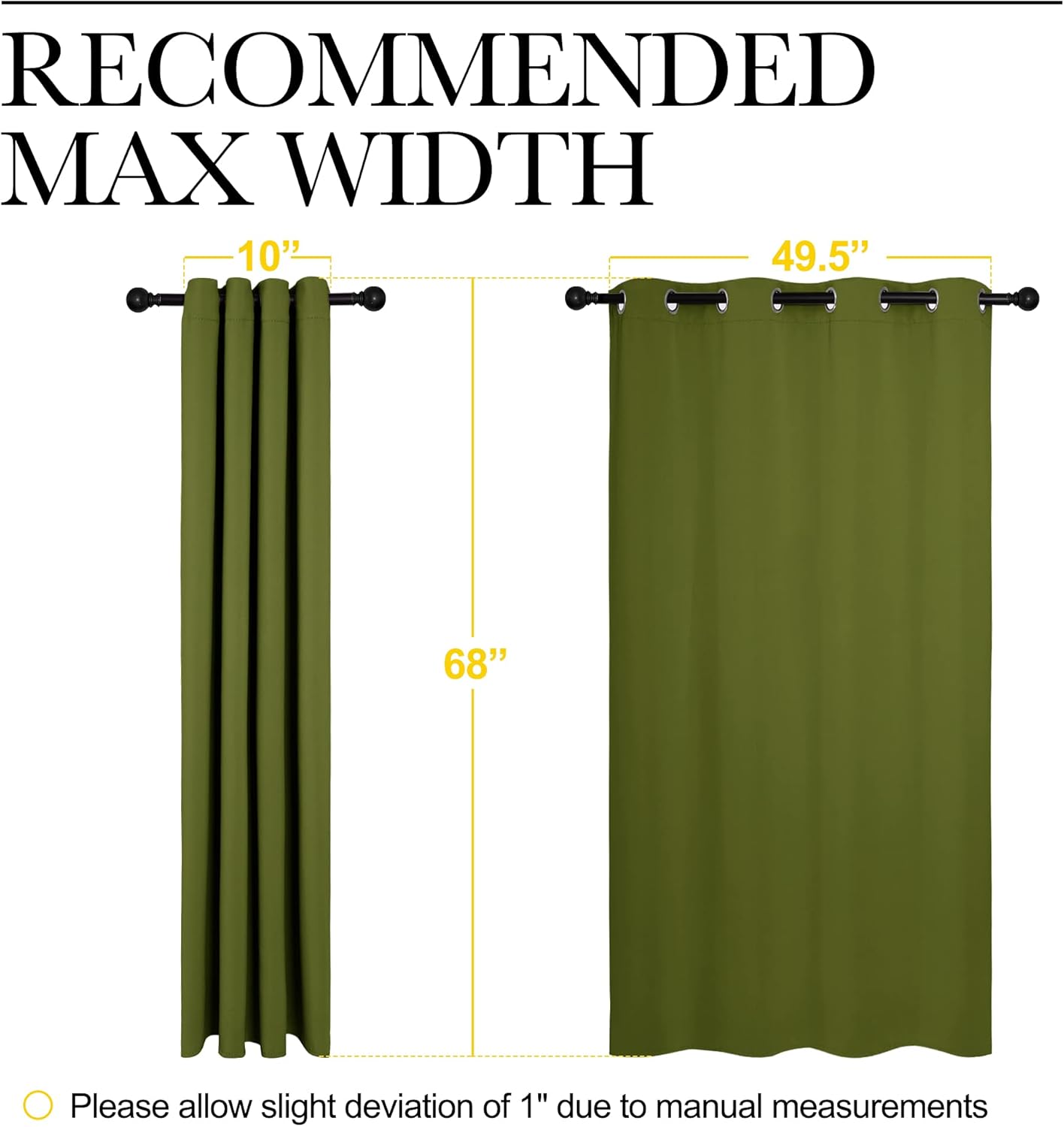 NICETOWN Blackout Curtain Panels - Thermal Insulated Grommet Drapes | Olive Green, 55x68 Inches (One Pair)