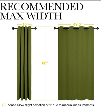NICETOWN Blackout Curtain Panels - Thermal Insulated Grommet Drapes | Olive Green, 55x68 Inches (One Pair)