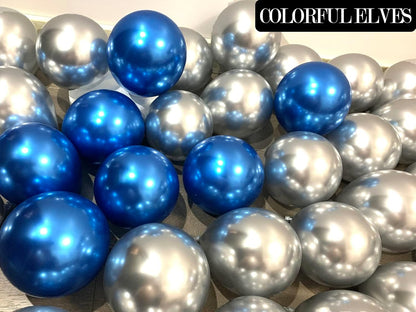 Skiennix 5-Inch Metallic Silver Balloons - 100 Pack Mini Chrome Helium Party Decorations