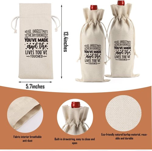 Funny Retirement Gifts for Woman Men Retirement Wine Gifts Bag Happy Retirement Party Decorations Retired Gifts Leaving Gifts for Coworker Nurse Teacher Boss Mother Father