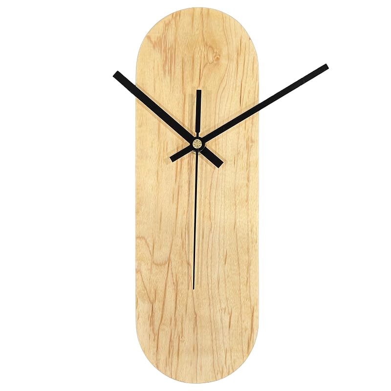 Solid Maple Oval Wall Clock - Minimalist Silent 12 Inch - Chaos & Wit (Variation of THIS listing: 12 Inch)