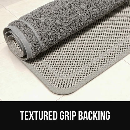 GORILLA GRIP Exfoliating Bath Mat - Soft Loofah-Style Scrubber with Quick Dry Drainage | 24x16, Gray